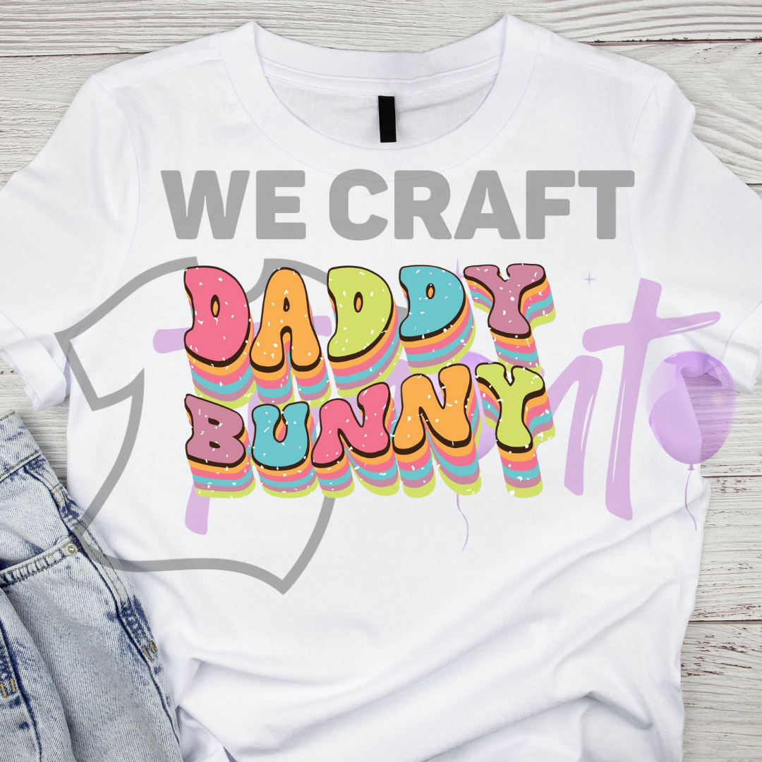 Daddy Bunny DFT TRANSFER (IRON ON TRANSFER SHEET ONLY)