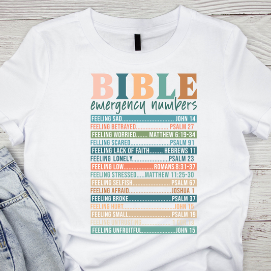 Bible Emergency Numbers UV DTF/DTF TRANSFER