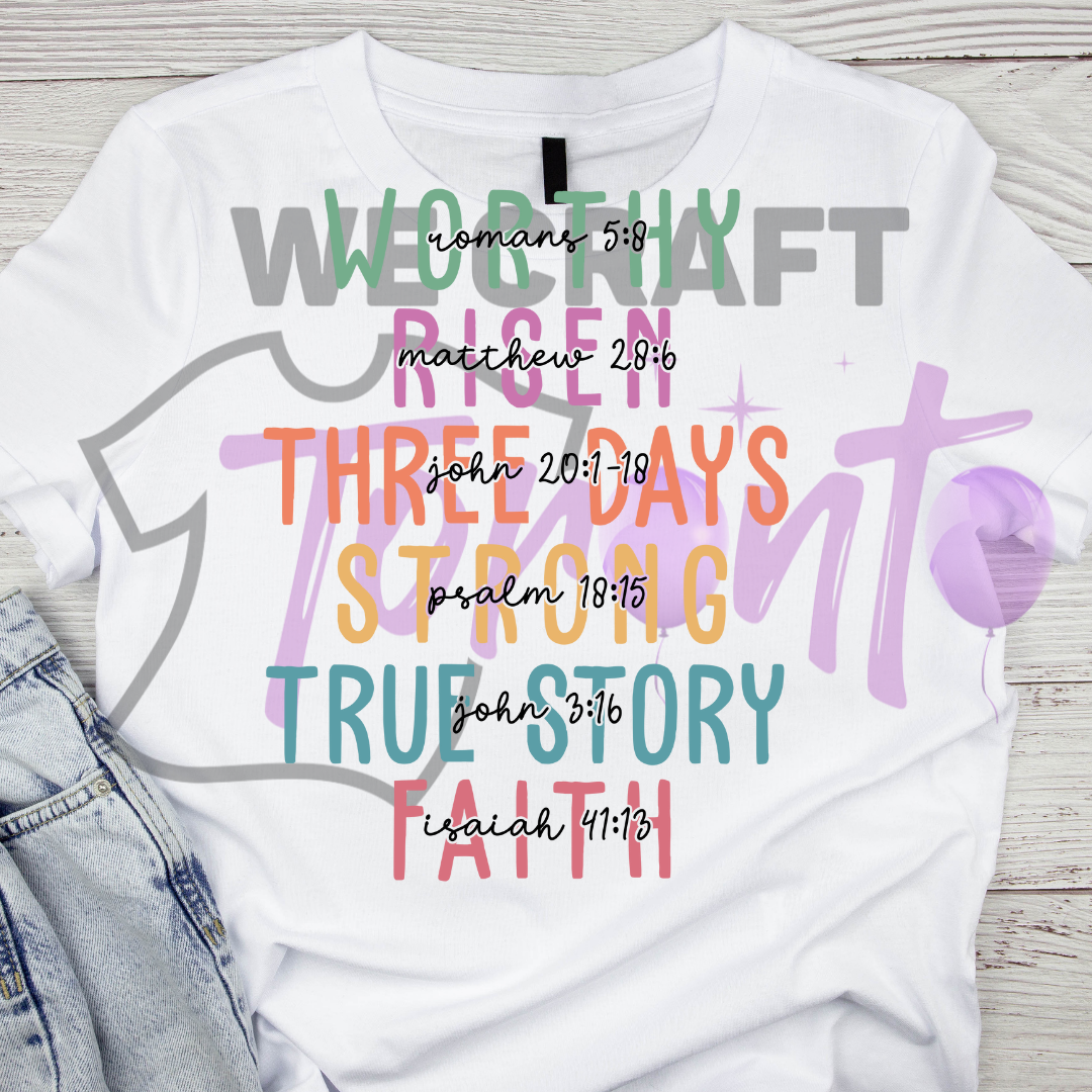 Three days strong DFT TRANSFER (IRON ON TRANSFER SHEET ONLY)