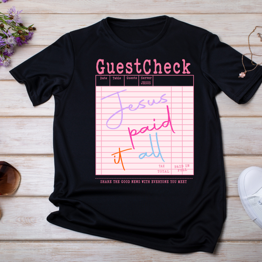 Guest Check Jesus Paid it All UV DTF/DTF TRANSFER
