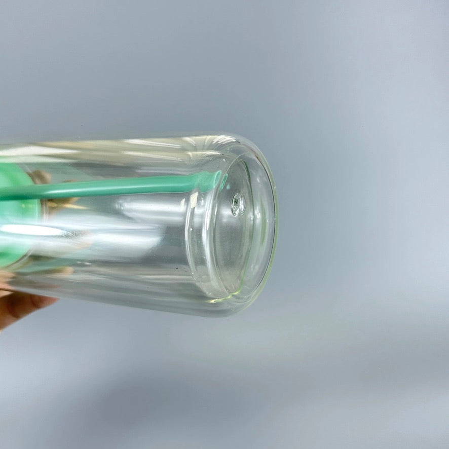 Snow globe glass can with color lids