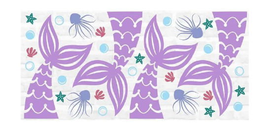 Mermaid purple tail uv dtf transfer