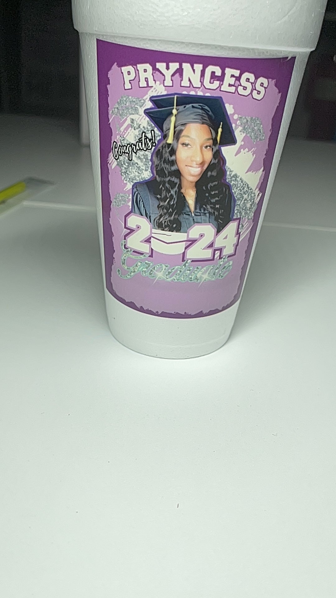 Personalize styrofoam cups 