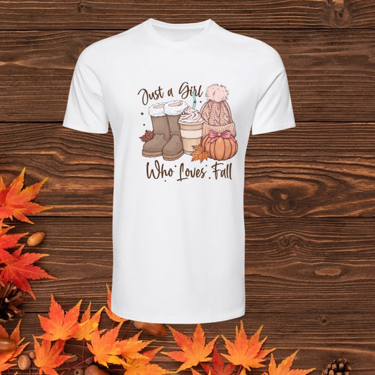 Just a girl who loves fall TRANSFER (IRON ON TRANSFER SHEET ONLY)