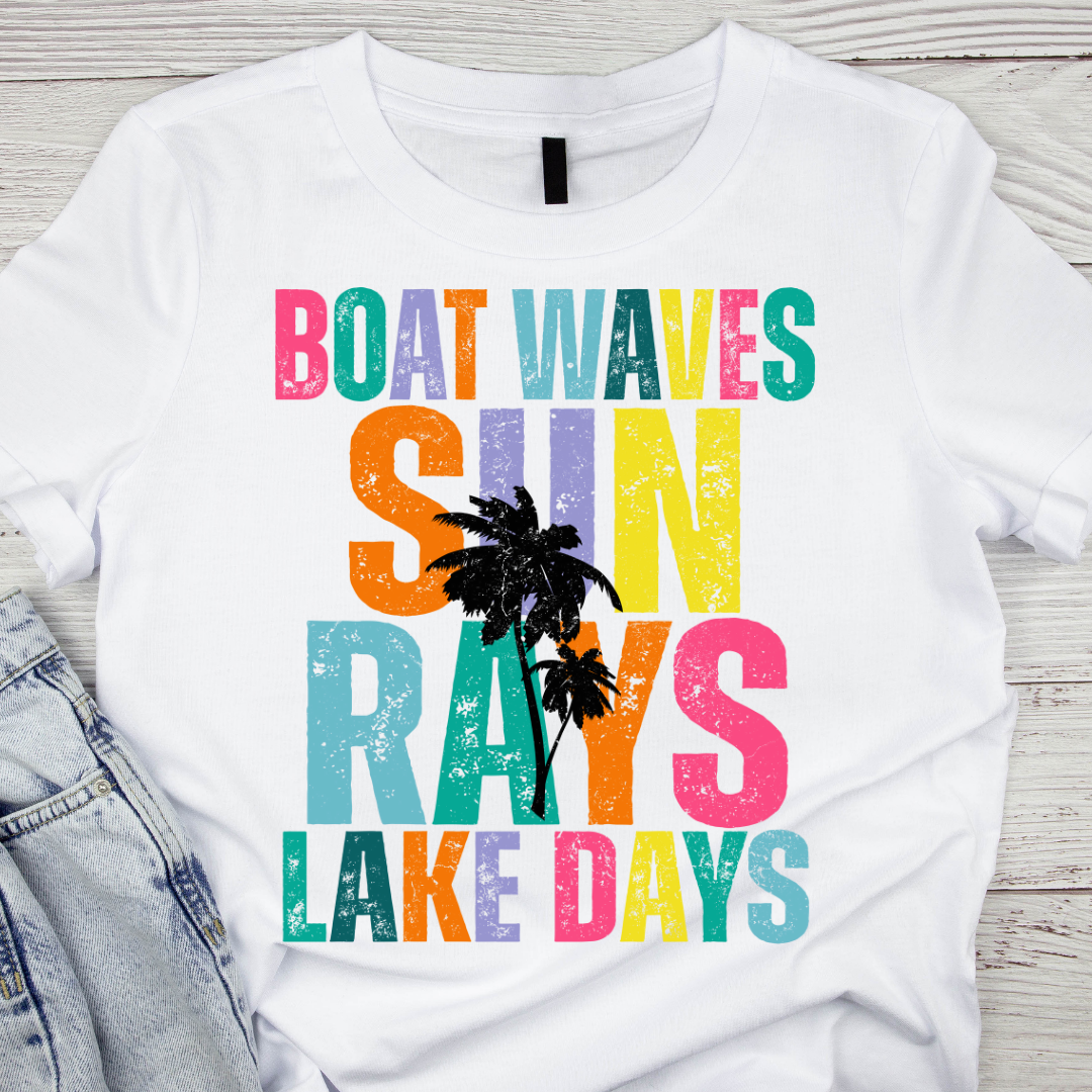 Boat Waves Sun Rays Lake Days UV DTF/DTF TRANSFER