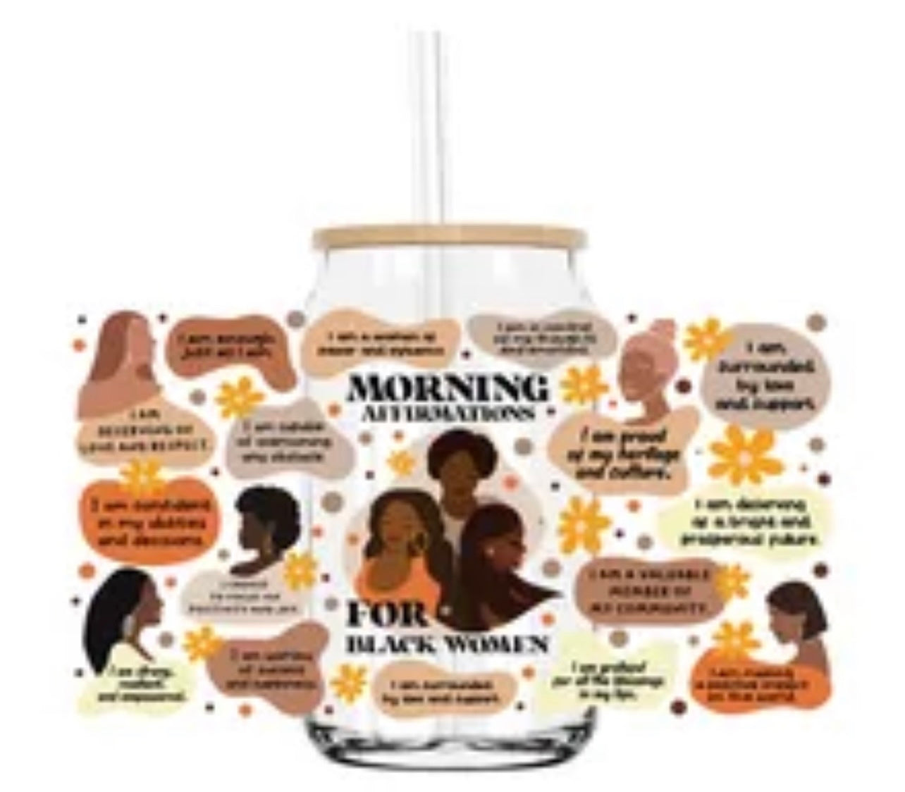 Morning affirmations uv dtf transfer