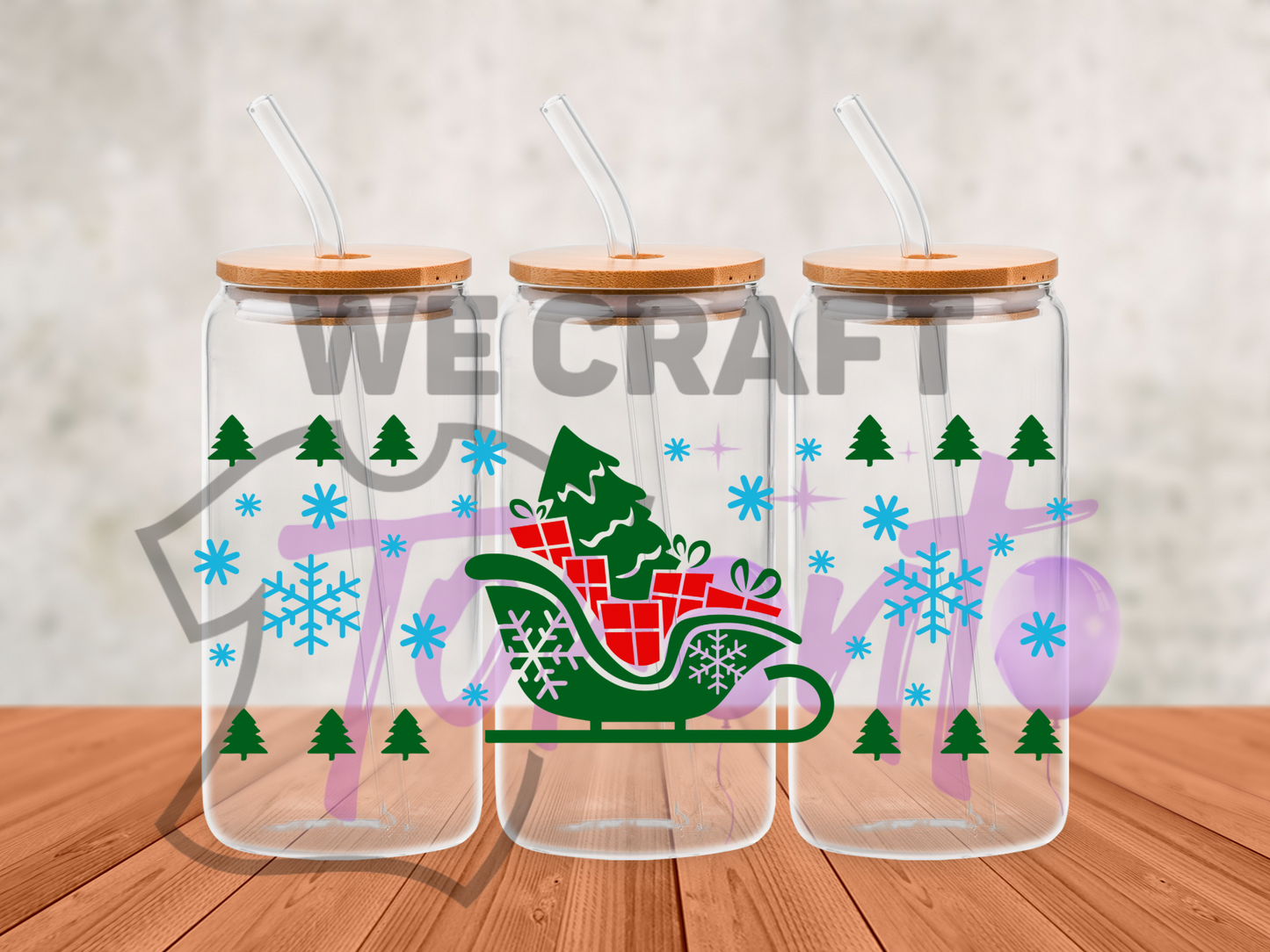 Christmas tree uv dtf transfer