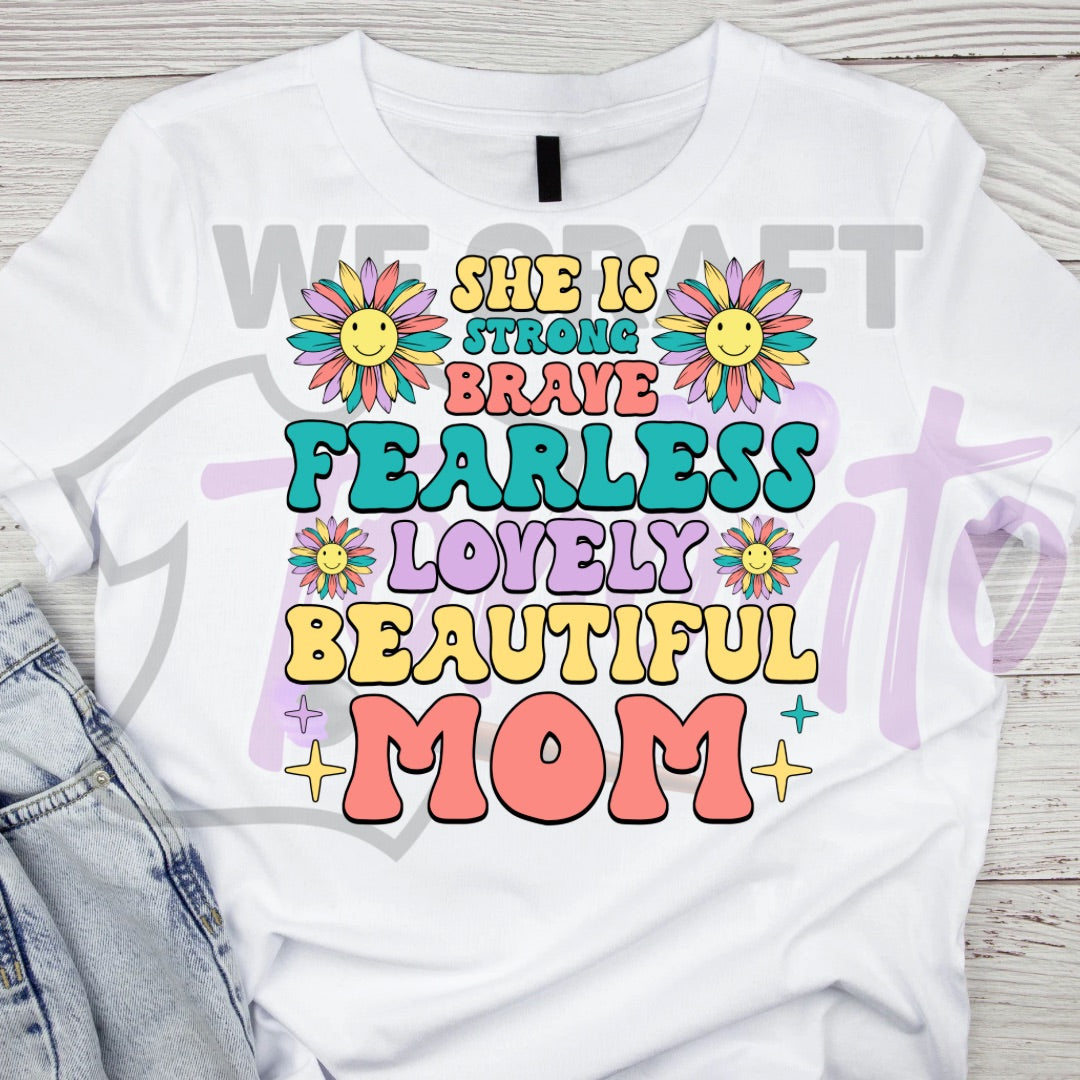 She is strong brave ADULT TRANSFER (IRON ON TRANSFER SHEET ONLY)