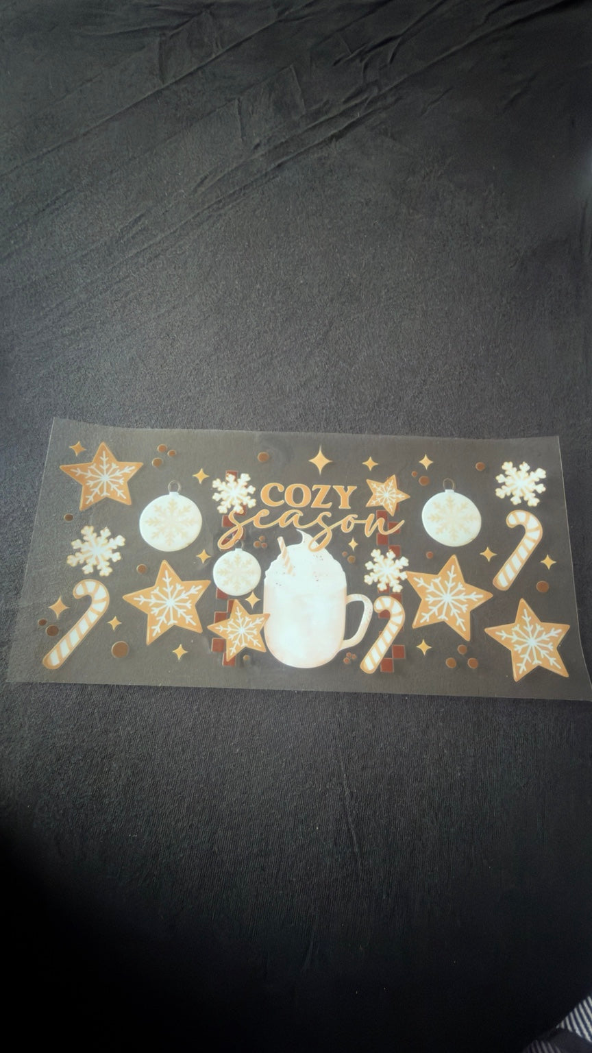 Cozy Season Christmas UV DTF transfer
