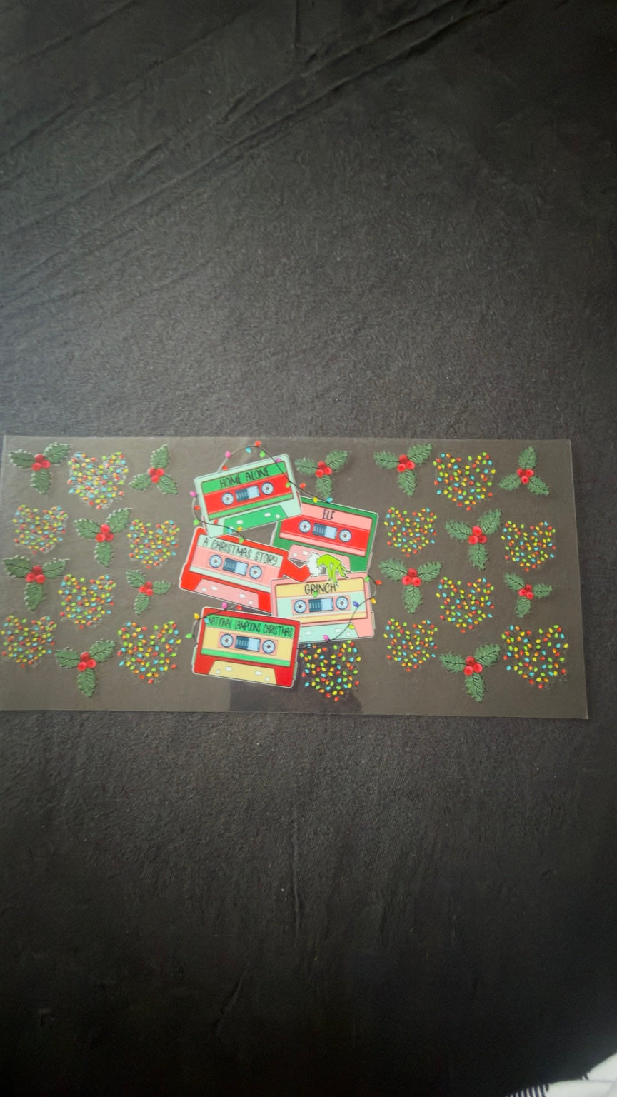 Christmas Movie Cassettes Christmas UV DTF transfer