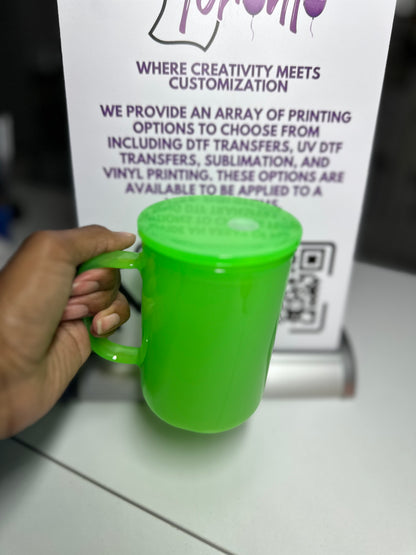 Neon glass mug 17oz