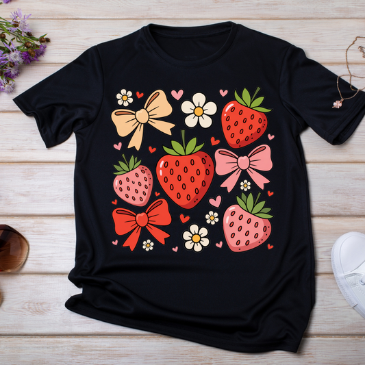 Strawberries and Bows Pattern UV DTF/DTF TRANSFER