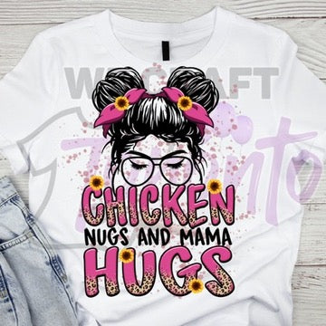 Chicken nugs and mama hugs CHILD TRANSFER (IRON ON TRANSFER SHEET ONLY)