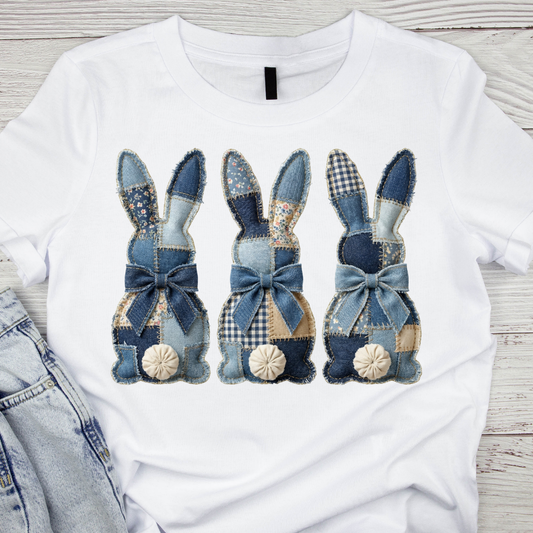 Denim bunny UV DTF/DTF TRANSFER