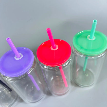 Snow globe glass can with color lids