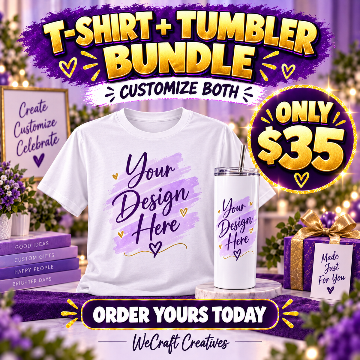 Custom T-Shirt + Tumbler Bundle