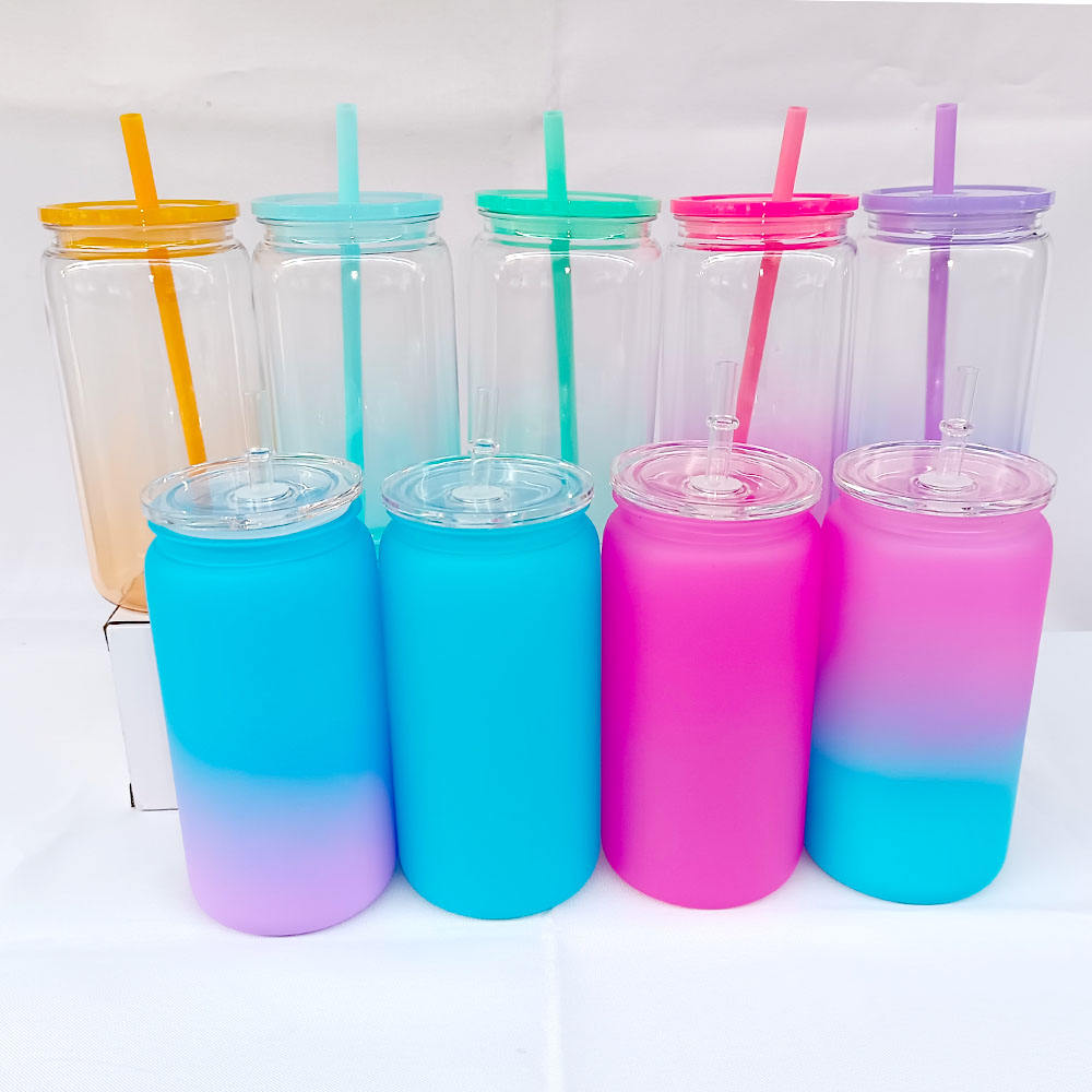 Plastic Can for Kids with Lids and Straw Reusable