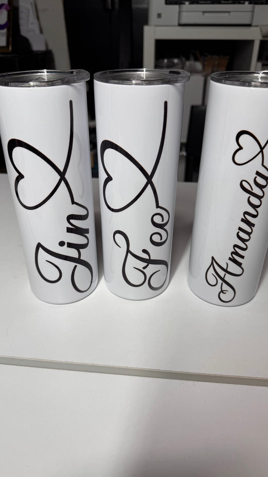 Custom 20oz Flat Tumbler - Hot & Cold Beverage Insulated Cup