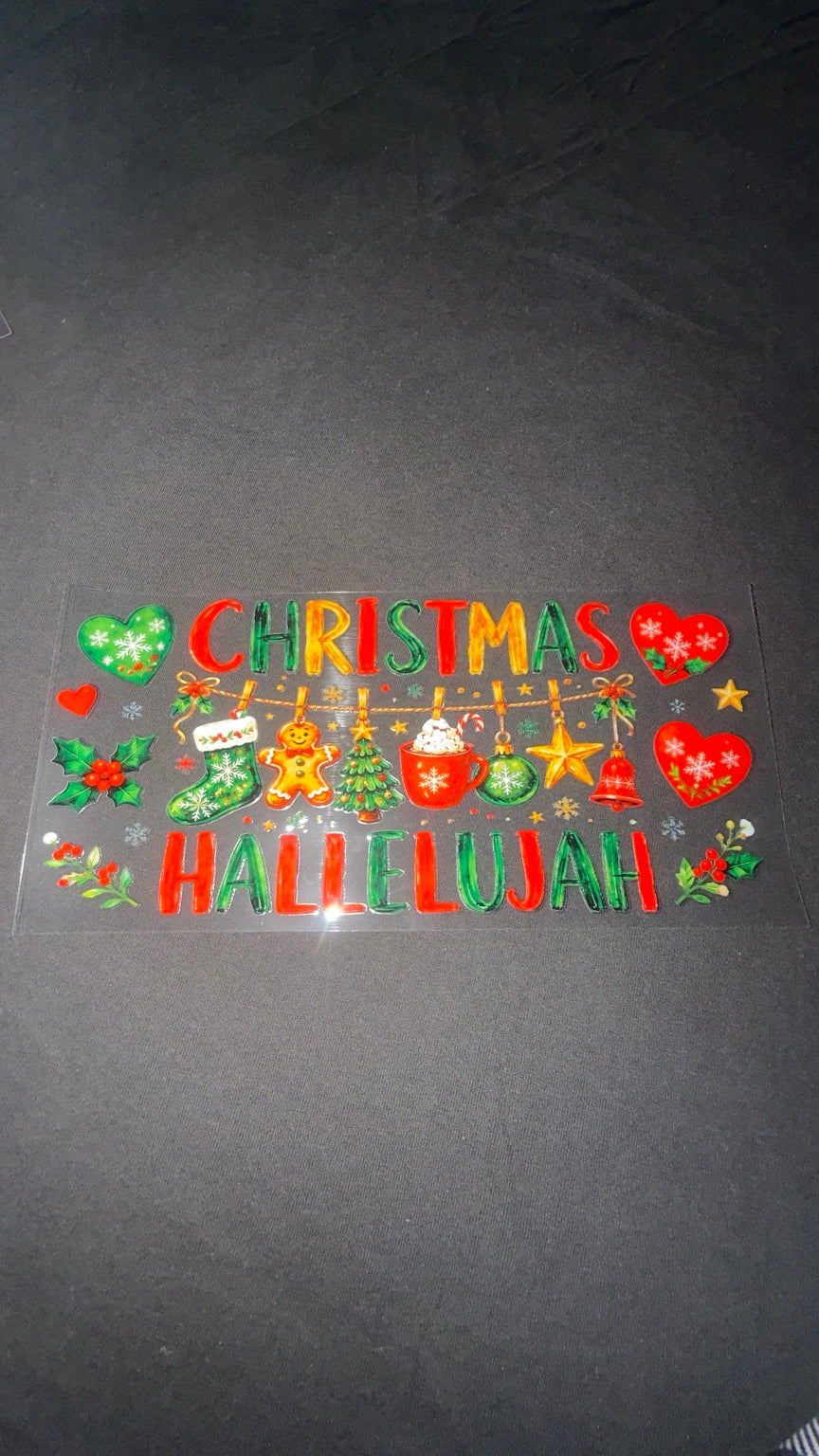 Christmas Hallelujah Christmas UV DTF transfer