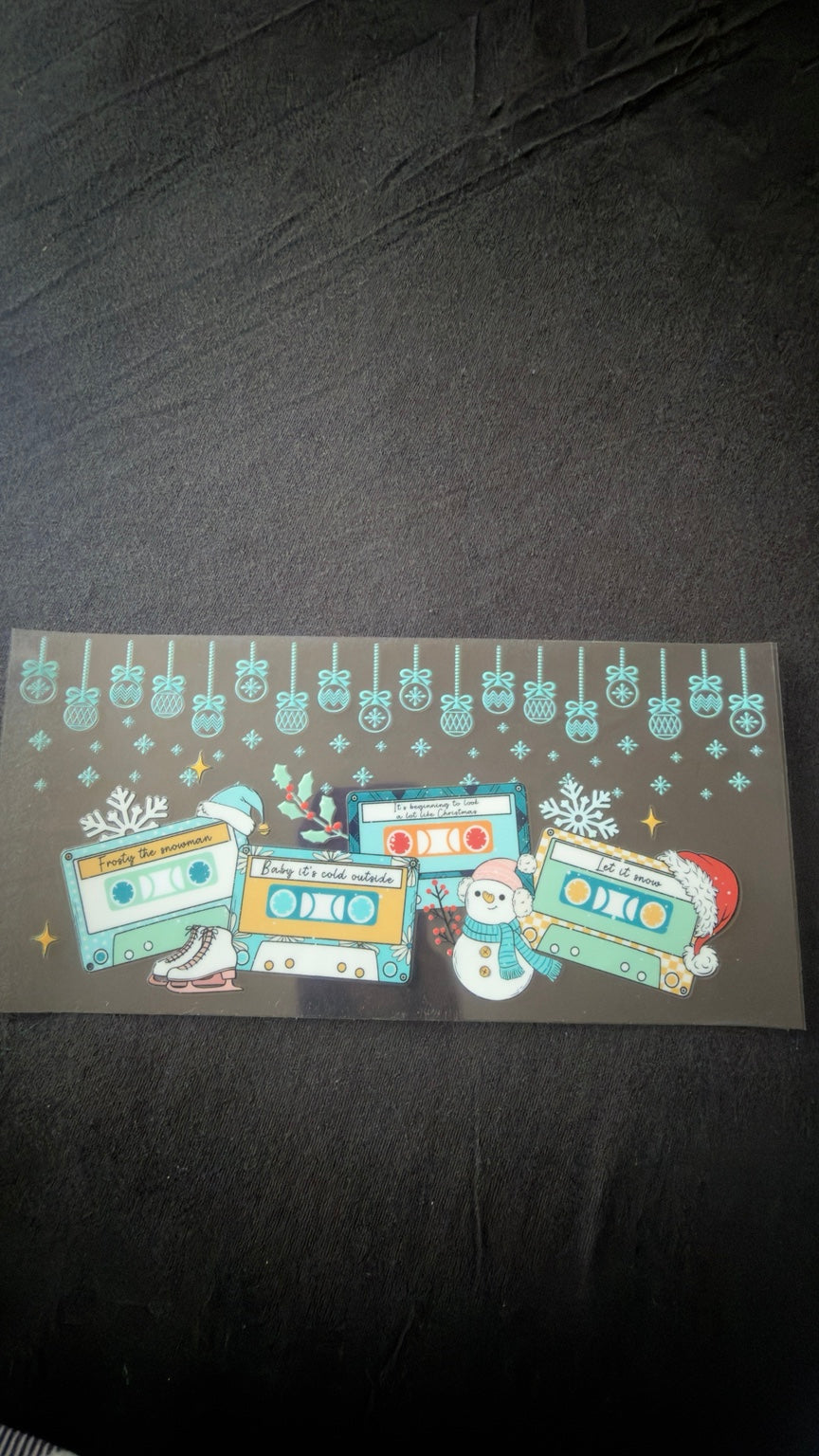 Winter Song Cassettes Christmas UV DTF transfer