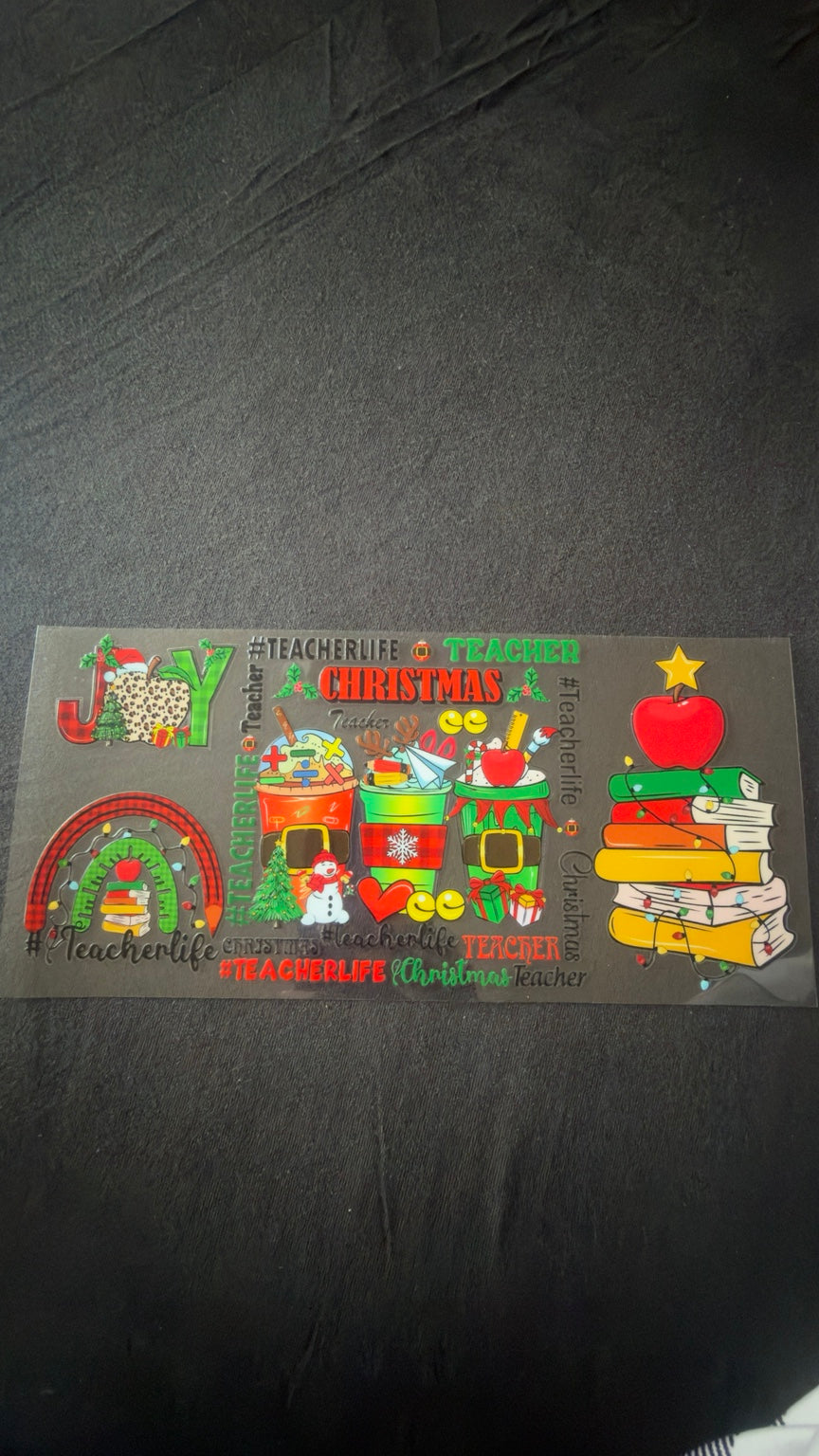 Teacher Christmas Christmas UV DTF transfer