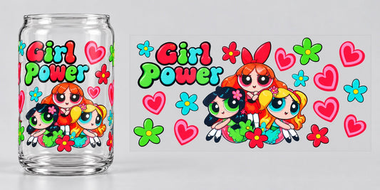 Girl Power Trio UV DTF transfer - cup mockup and transfer preview. Transfer only; cup not included.